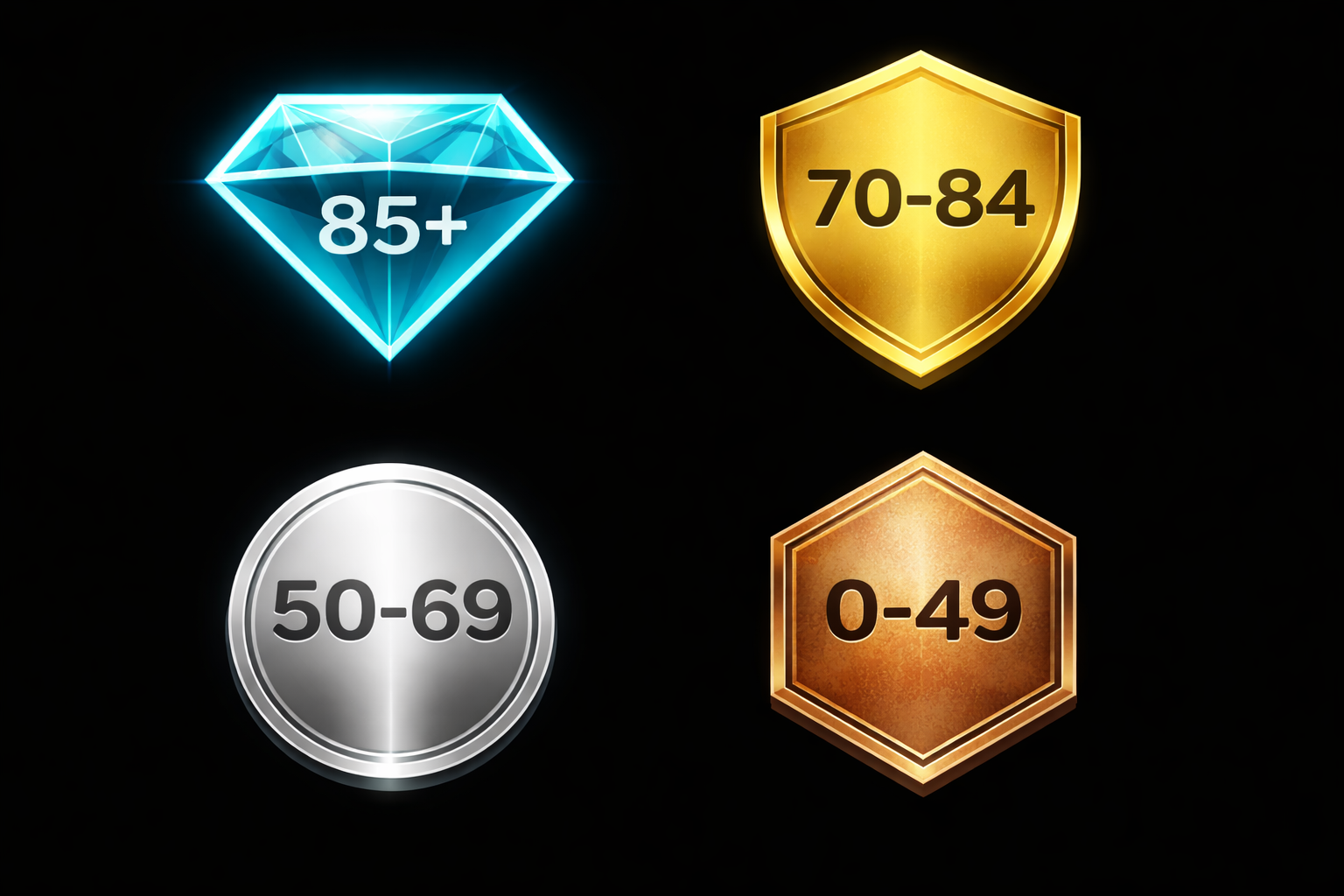 Apex Score Tiers: Diamond (85+), Gold (70-84), Silver (50-69), Bronze (0-49)